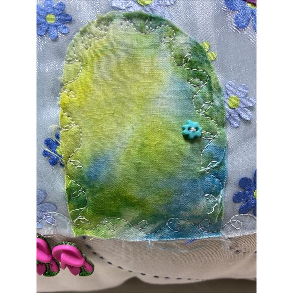 VTG Camping Throw Pillow Hand Made Seasons Fall Spring Reversible Quilted Embell - Picture 11 of 16